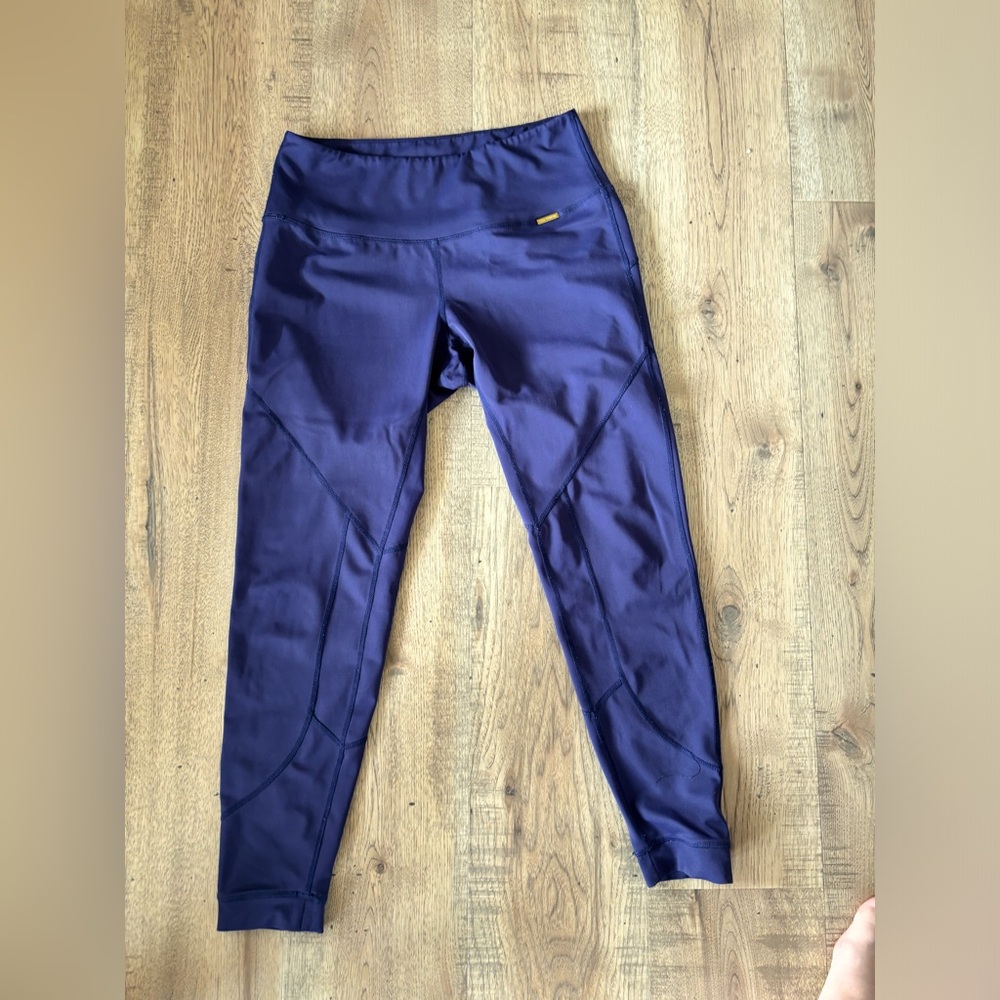 Cleo Harper deep blue purple leggings size large EUC